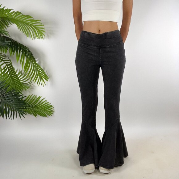 Vintage Earthbound Gray Boho Fairy Grunge Hippie Flared Bell Bottom Pants / S - Picture 3 of 7